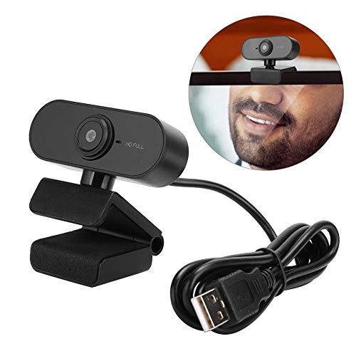 Webcam with Microphone, 1080P Desktop/Laptop Computer Camera, USB Webcam Plug and Play, PC Webcam for Live Streaming, Video Call, Conference, Recording, Online Classes, Game(Black)