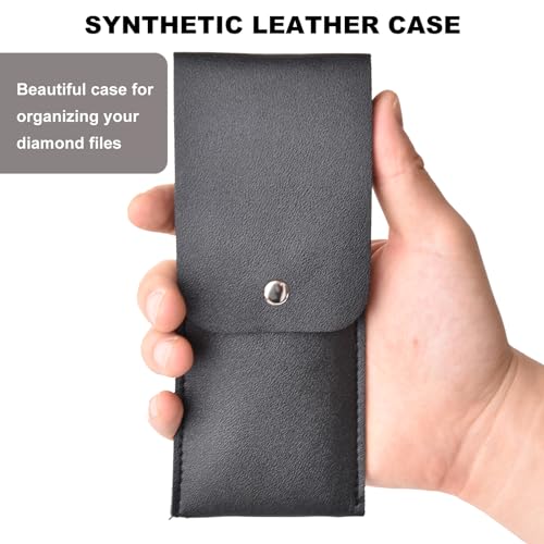 10pcs Mini Diamond Needle Files,Packed in Synthetic Leather Case,for high Precision Sanding Work on Wood,Plastic,Metal and Jewelry Carving - color: Red