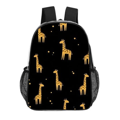 Heavy Duty Transparent Clear Backpack for Stadium Concert Travel | Transparent, Gold Giraffe, with Reinforced Bottom, Padded Shoulder Straps - color: Pattern (331)