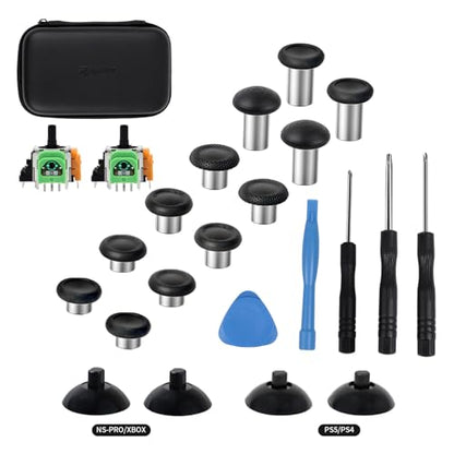 RALAN Replacement Interchangeable Thumbsticks Joysticks Repair Kit for Xbox One, Xbox Series X/S, PS4/PS5/NS Pro Controllers, 3 Height Plastic Base, 5 Grip Designs (xbox) - color: xbox