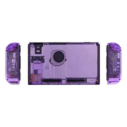 eXtremeRate DIY Replacement Shell Buttons for Nintendo Switch, Back Plate for Switch Console, Housing with Full Set Buttons for Joycon Handheld Controller - Clear Atomic Purple [No Electronics Parts] - color: Clear Atomic Purple