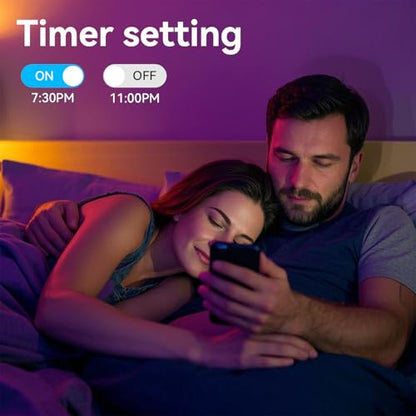 CHARKEE 50ft LED Lights USB-Powered, RGB Strip Lighting for Bedroom/TV Backlight/Gaming Lighting, Color Changing Bluetooth Led Lights with Smart App Control, Music Sync Sound Reaction - size: 50ft USB-Powered