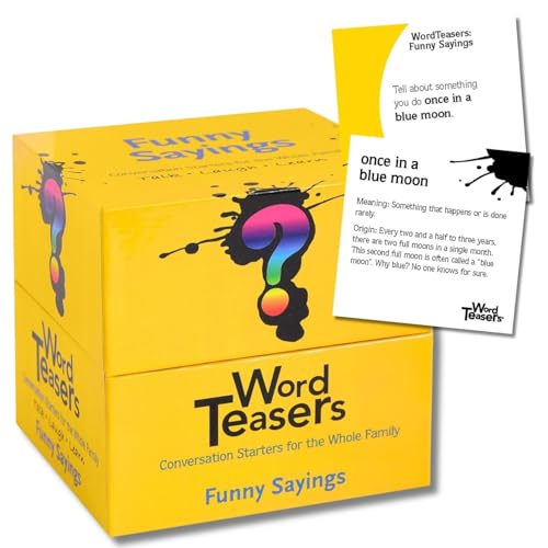 ? WORD TEASERS Funny Sayings Conversation Cards - Conversation Starters for Families - Funny Sayings Idioms Game - Funny Flash Cards & Literary Game for Kids & Adults Ages 8+ - 150 Questions - style: Funny Sayings