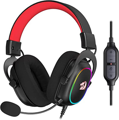 Redragon H510 Zeus-X RGB Wired Gaming Headset - 7.1 Surround Sound - 53MM Audio Drivers in Memory Foam Ear Pads w/Reliable Fabric Cover- Multi Platforms Headphone - USB Powered for PC/PS4/NS - color: Black H510 RGB