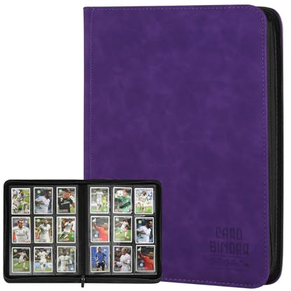 Trading Card Binder, Premium 9 Pocket Double Sided 540 Pocket PU Card Collection Binder, Collectible Trading Card Albums for MTG, TCG, Sport Card, Game Cards (Purple) - color: Purple
