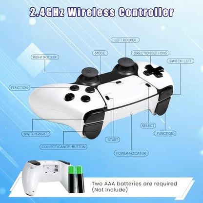 Wireless Retro Gaming Console Classic Retro Game Stick Built-in 23 Emulators 20,000+ Games, 4K HDMI Output and 2.4g Wireless Controller Gamepad, Plug and Retro Play Video Games for TV - color: M15 Console