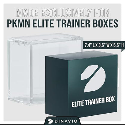 Dinavio Crafthouse Elite Trainer Box Acrylic Display Case Stackable - 8mm + 5mm Ultra Thick Acrylic with N52 Strong Magnets - ETB Case Protector - Compatible with Elite Trainer Boxes - size: Elite Trainer Box Case