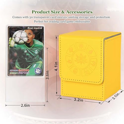 Arkeiliy MTG Deck Box with 50 Pcs Card Sleeve, 110+ Card Storage Leather Deck Box for Magic Commander, Collectible Trading Card Cases (4 Pack III) - color: 4 Pack III