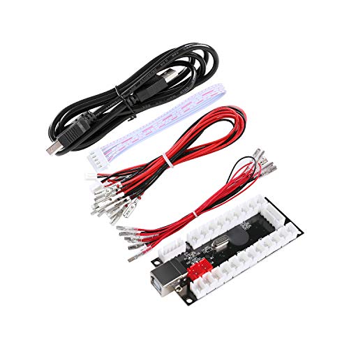 Qenker 2-Player LED Arcade Game DIY Kit for USB MAME PC & Raspberry Pi - 2 Joysticks, 20 LED Buttons, 2 Zero Delay Encoders (Mixed Color)