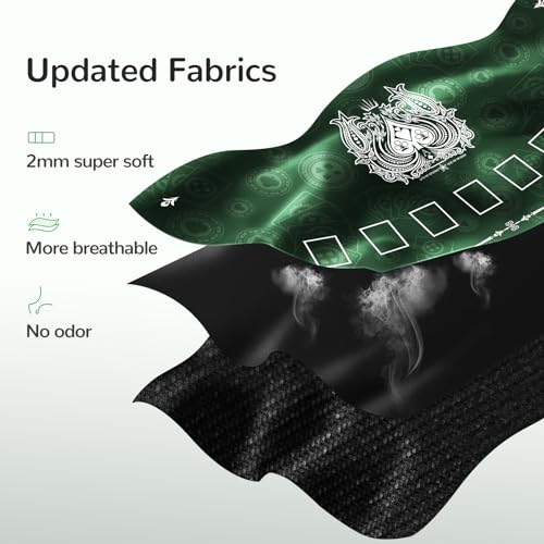 70 x 35 Inch Poker Mat for Table, Texas Hold'em Poker Table Top Mat with Carrying Bag, Waterproof Anti-Slip Rubber Blackjack Mat for Home Game Nights Up to 8 Players - color: Dark Green-blackjack