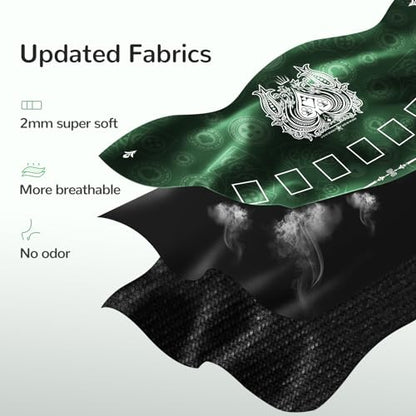 70 x 35 Inch Poker Mat for Table, Texas Hold'em Poker Table Top Mat with Carrying Bag, Waterproof Anti-Slip Rubber Blackjack Mat for Home Game Nights Up to 8 Players - color: Dark Green-blackjack