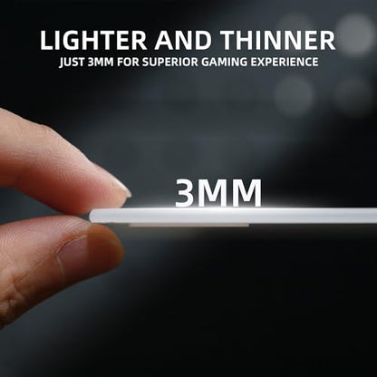 XVX Portable Glass Mousepad, Hard Mouse Pad 290mm*220mm, Ultra Smooth Mouse Pad for Fast and Accurate Mouse Control for Working and Gaming(White)