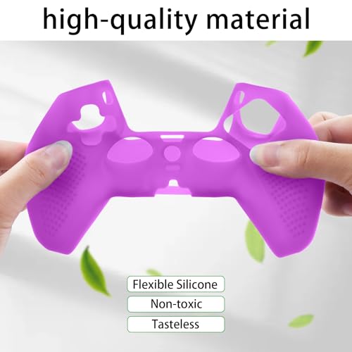 Baval Silicone Cover for Playstation 5 PS5 DualSense Wireless Controller | Scratch-resistant, Easy install, Silicone Construction, Portable Carrying Silicone Cover, Purple Silicone Cover - color: Purple Silicone Cover