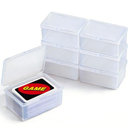 6PCS Card Storage Cases for UNO Cards and Playing Cards, High Capacity Clear Game Card Organizer Boxes for Trading Cards, Business Card & More More (Card Not Included) - color: Clear (6Pcs)