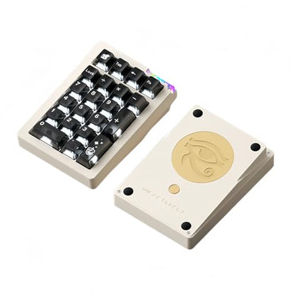 STARS21 Mechanical Number Pad,Aluminum CNC VIA/QMK Programmable Macro Numpad Gasket Hot Swappable Wireless Numeric Keypad BT5.0/2.4Ghz/USB-C RGB Gaming Keypad for Laptop/PC/Office (White-Black) - color: White-Black