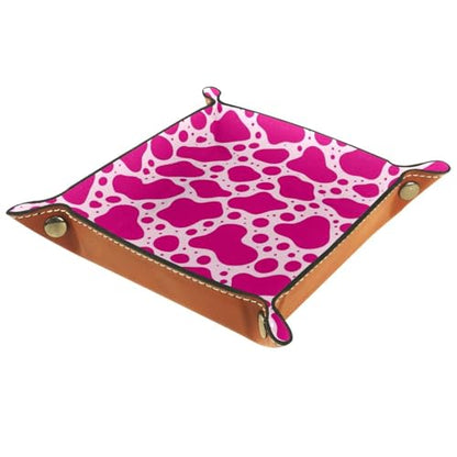 Pink Cow Print Dice Tray Dice Rolling Tray Folding Dice Holder for Dice Games, Like RPG, DND and Other Table Games - color: Multi 9