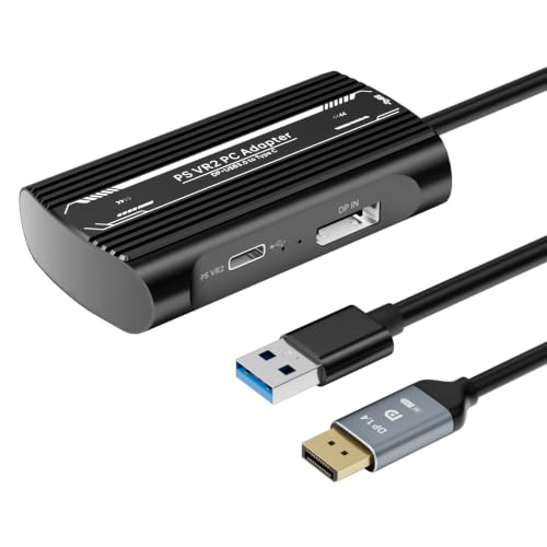 YCE PSVR2 PC Adapter for PlayStation VR2 and AR Glasses | Compatible with portable monitors. Includes a DP 1.4 cable and power adapter for easy connection and stable performance. - color: Black