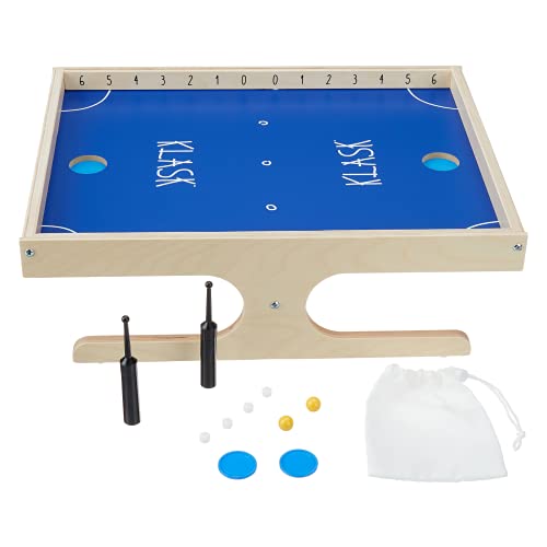 KLASK Game Spare Part Set 2.0 - for All KLASK Magnetic Tabletop Games | 5 white biscuits (magnets), 3 yellow balls & 1 striker, party game of skill, tournament ready, pub or family nights, ages 8+