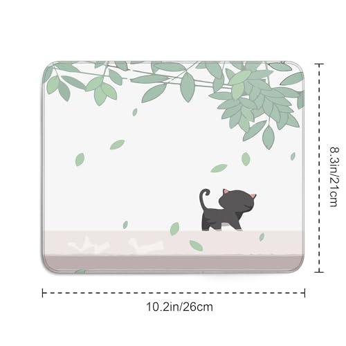 Cute Black Cat Square Mouse Pad,Anime Cat Mouse Pads for Wireless Mouse Desk Accessories,10"X8" Travel Mousepad with Non-Slip Rubber Base, Stitched Edge Mouse Pads for Desk,Computers,Laptop,Office - color: S-14