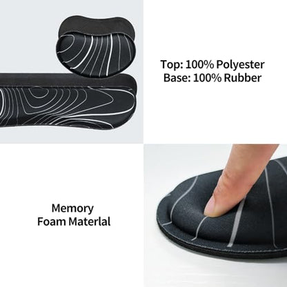 Bloss Large Gaming Mouse Pad XL Desk Mat, 4-in-1 Mouse Pad with Wrist Rest, Large Desk Pad, Keyboard Pad for Office/Home-Black and White Topography (31.5 x 15.7 x 0.12 Inches) - color: Topographic, size: 31.5 in x 15.7 in x 0.12 in
