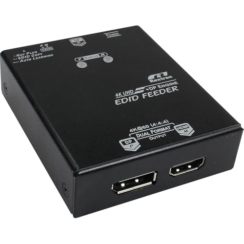 DisplayPort 1.2 EDID Feeder with Splitter Function Ghost Management | Copy, Emulator, 4K@60Hz, HDCP 2.2/1.4, 2 Custom Modes, USB-Powered, Compatible with DP and HDMI Monitors, VDDC-462DPM