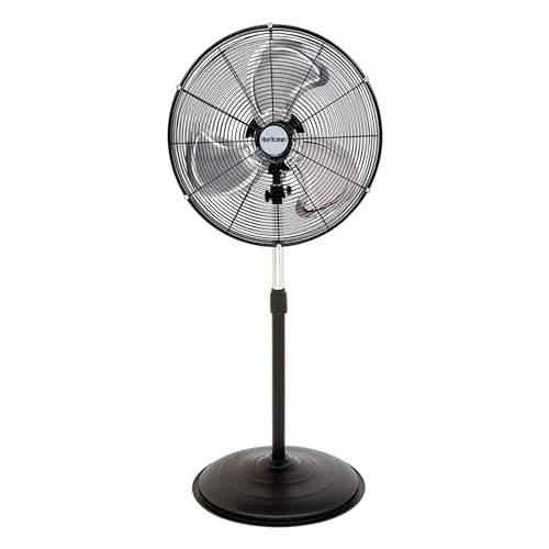 Hurricane Pro High-Velocity Oscillating Metal Stand Fan w/ 3-Speed Setting, 20" - Heavy-Duty Cooling Pedestal Unit w/ 4500 CFM, Adjustable Tilt & Height for Home, Garage, Gym & Workshop - color: Metal, size: 1 Pack