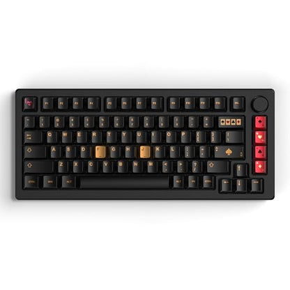 dagaladoo Keyboard keycaps Set, Double Shot PBT keycaps,Cherry Profile Custom Key caps 60 65 75 Percent for Cherry-mx 61/66/68/75/87 Retro Mechanical Keyboard,Black Poker Metal Coating - color: Black,Metal coating