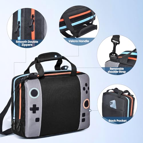 Switch 2 Bag,Switch 2 Travel Case for Nintendo 2 Console & OLED - Hard Shell Protective Storage Bag Carrying Case for Pro Controller, Dock, Joycon, Charger, Cables,14 Game Card Slots, Accessories - size: Large