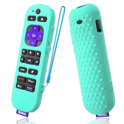 Silicone Cover for Roku Voice Remote Pro 2nd Ed. Roku Remote Control RCB1R Protective Silicone Case Sleeve Shockproof Skin for Roku Remote with Lanyard (Mint) - color: mint
