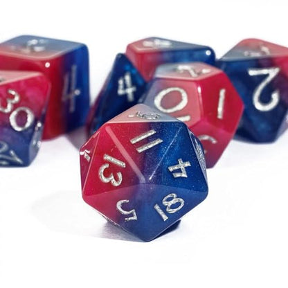 DND Dice Set 7PCS D&D Polyhedral Dice Set Blue-Red for Tabletop Game | Leather Storage Bag, DM Gift, for Dungeons and Dragons Role Playing Games - color: Blue&purple&red