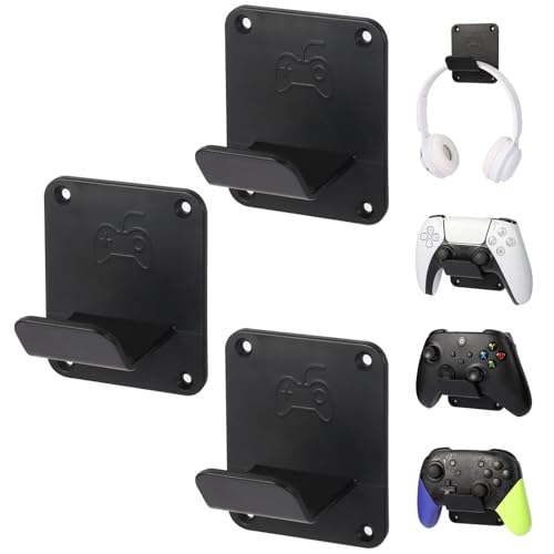Controller Stand with Lighting and Headphone Stand Wall Mounts