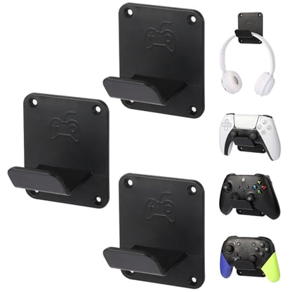 Controller Stand with Lighting and Headphone Stand Wall Mounts
