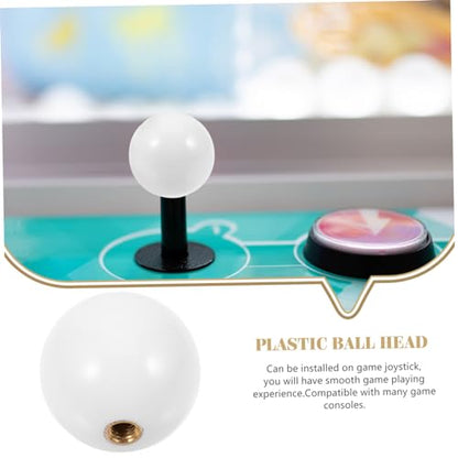 VICASKY Plastic Ball Head Rocker Joystick Handle Game Stick Ball Head Replacement for Arcade Kit - color: White