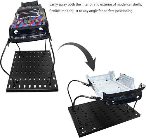 Model Paint Stand with 8 Bendable Alligator Clip Sticks,Model Holder for Painting, Large Base with 5mm Rods – Ideal for Gundam, Warhammer, Model Cars, Miniatures,and Scale Model Kits