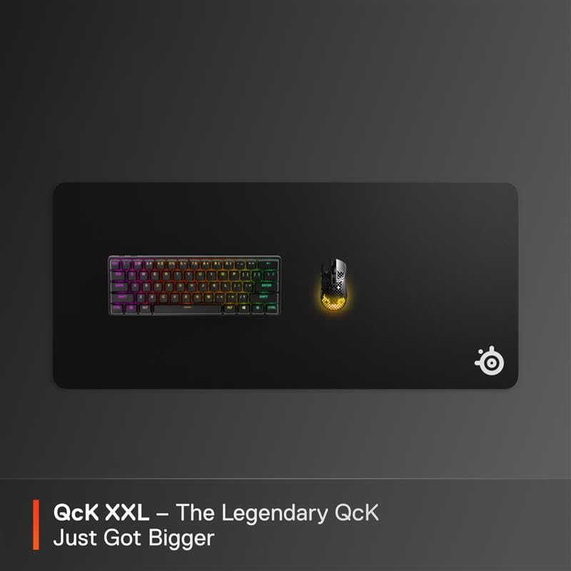 SteelSeries QcK Gaming Mouse Pad - Cloth - Peak Tracking and Stability - Esports Mousepad - Never-Slip - Full Desk Coverage,XXL (Pack of 6) - color: Black, size: XXL (Pack of 6), style: Classic