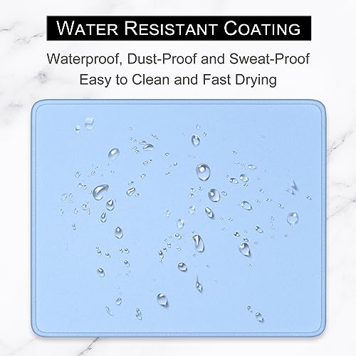 Hsurbtra Mouse Pad, Premium-Textured Square Mousepad 10.2 x 8.3 Inch, Stitched Edge Anti-Slip Waterproof Rubber Pretty Cute Computer Mat for Office Gaming Laptop Women Kids Sky Blue - color: Sky Blue, size: Square Mousepad (10.2" x 8.3")