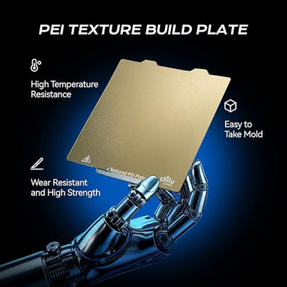 Chitu Systems 4 Pack Textured PEI Build Plates for Bambulab A1 Mini | Magnetic Spring Steel Sheets with Hook for PlateCycler C1M, 184x184mm High Adhesion Replacement - size: Extra 4 PEI Double Textured Kits