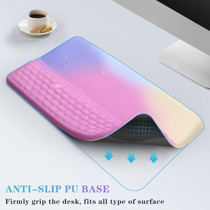 Computer Keyboard Stand with Wrist Rest, Ergonomic Tilted Keyboard Holder - Keyboard Riser with Wrist Pad - Keyboard Tray Support for Office Home - Starry Pink - color: Keyboard Stand-starry Pink