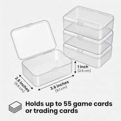 4 Pack Clear Plastic Card Deck Box Playing Card Storage Cases Blank Deck Boxes, Standard Size Holders for Game Cards Trading Cards and Small Accessories Home Organization