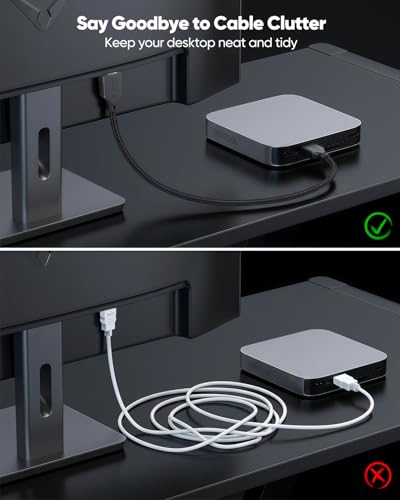 Short HDMI Cable 1FT 10K 8K@60Hz, Small HDMI 2.1 Cable 1 Foot | 4K@120Hz Gaming Cord 48Gbps High Speed, HDR10+, eARC, Ethernet Compatible with HDMI Switch, Roku TV, Monitor, Apple TV, PS5