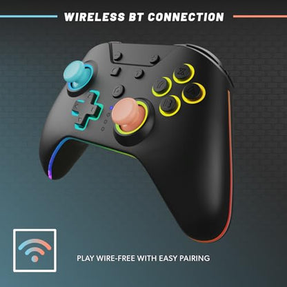 Armor 3 - NuRival Wireless Pro Controller for Nintendo Switch 2 / OLED/Switch – Hall Effect Joysticks, Anti-Stick Drift, Pulse Feedback, Gyro Motion Controls, Remappable Buttons