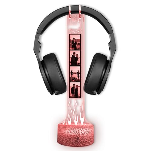 Custom Couple Photo Headphone Holder, Personalized Led Headphone, Headset Holder Gift for Him, Valentine's Day Gifts for Couple, Custom Gift for Gamers, Boyfriend Gifts, Couple Photo - color: 15
