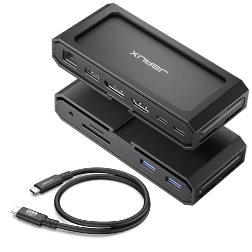 JSAUX 11 in 1 USB C Docking Station for Handheld Gaming, 8K HDMI and DisplayPort, 100W PD Pass Through, Gigabit Ethernet, USB C Data, 3 USB A, SD TF, 3.5mm Audio, Steam Deck, ROG Ally, MacBook-HB1101