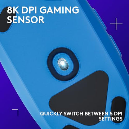 Logitech G203 Wired Gaming Mouse - Blue | LIGHTSYNC RGB, On-Board Memory, 6 Programmable Buttons, Compabile with PC/Mac - color: Blue