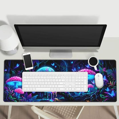 Extended Gaming Mouse Pad, Large Mouse Mat, XL Desk Pad for Keyboard and Mouse, Non-Slip Rubber Base & Stitched Edges for Gamer Office 31.5x11.8 in - color: 12