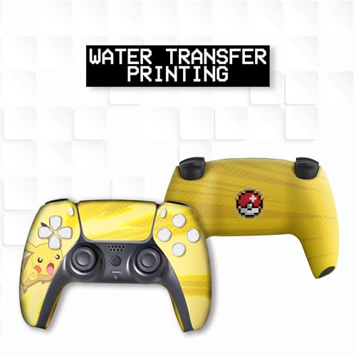 Pikachhu Custom PS-5 Controller Wireless compatible with Play-Station 5 Console by BCB Controllers | Proudly Customized in USA with Permanent HYDRODIP Printing(NOT JUST A SKIN)(MODDED) - color: Pikachhu, size: Modded - Front & Back Print