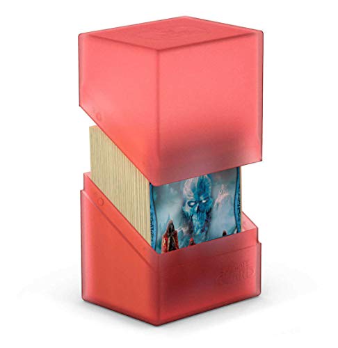 Ultimate Guard Boulder 80+ Classic, Deck Case for 80 Double-Sleeved TCG Cards, Ruby, Secure & Durable Storage for Trading Card Games, Soft-Touch Finish - color: Ruby, size: 80+