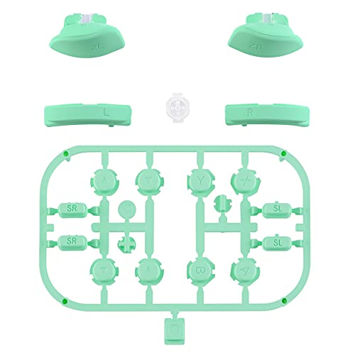 eXtremeRate DIY Full Set Buttons for Nintendo Switch & Switch OLED, Custom Replacement Buttons for JoyCon, ABXY Direction Keys SR SL L R ZR ZL + - Home Capture Trigger Buttons Springs - Mint Green - color: Mint Green
