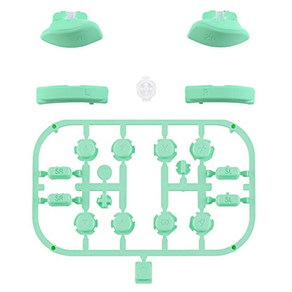 eXtremeRate DIY Full Set Buttons for Nintendo Switch & Switch OLED, Custom Replacement Buttons for JoyCon, ABXY Direction Keys SR SL L R ZR ZL + - Home Capture Trigger Buttons Springs - Mint Green - color: Mint Green
