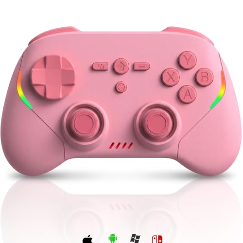 Megadream Phone Controller for PC/Switch 2|Swith/Android/iPad/Tablet/iPhone Controller - RGB light - Hall Effect Trigger/Joystick - Call of Duty, Roblox, Genshin Impact, Direct Play, Pink - color: Pink